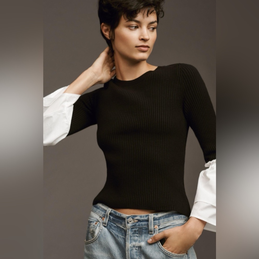 ANTHROPOLOGIE Maeve Bell Sleeve Sweater